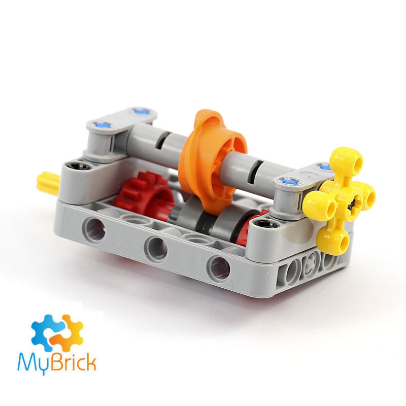 LEGO TECHNIC YELLOW Split T Gearbox Cogs & extra Black Axles Gears